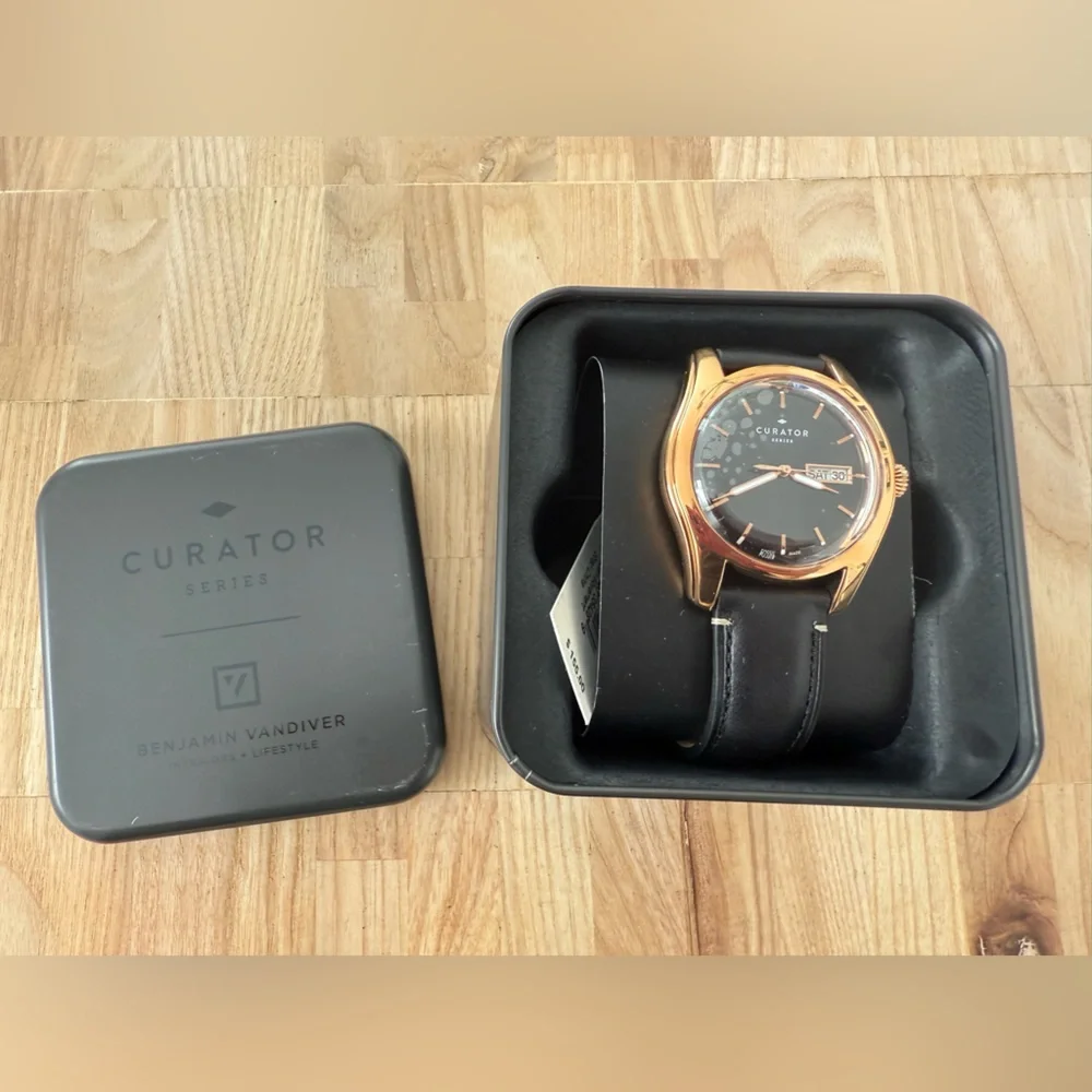 Fossil curator series Benjamin Vandiver men’s rose gold tone and black watch
